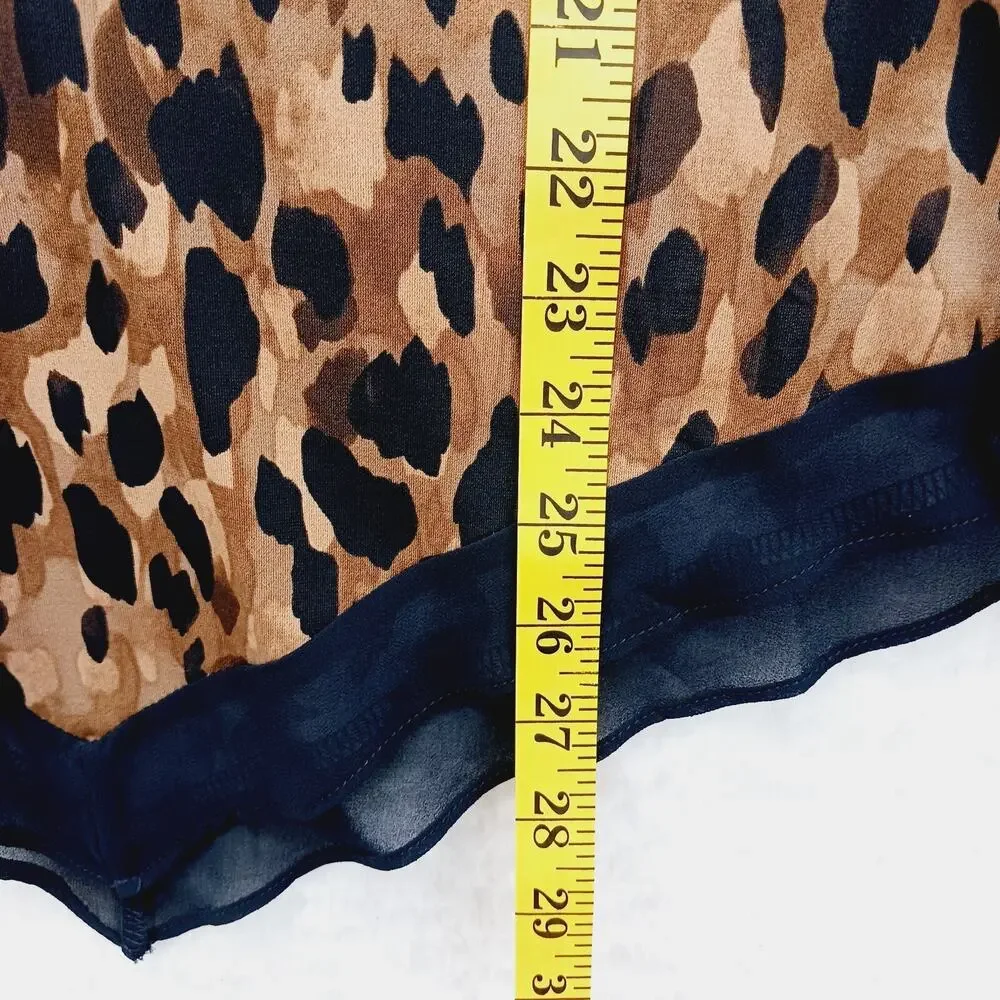 Blouse Leopard Animal Y2K Siren Glam Chic Bold Femme Going Out Top Luxe Size M - Picture 4 of 10